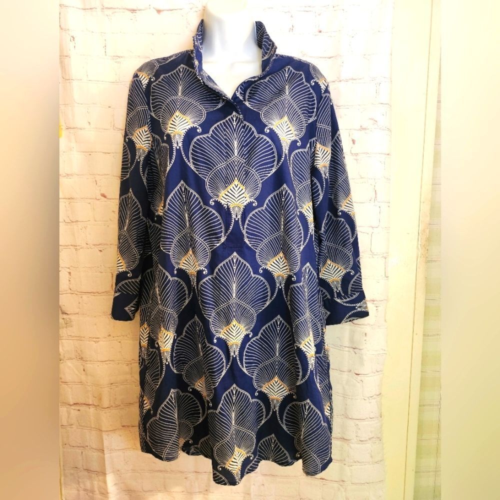 NEW J. McLaughlin "Neo Tangier" Mock Neck A-line Cotton Shirt Dress Sz.S $208